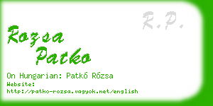rozsa patko business card