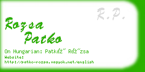 rozsa patko business card